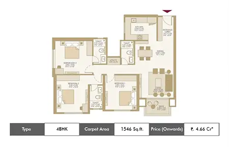 4 BHK-1546  SqFt